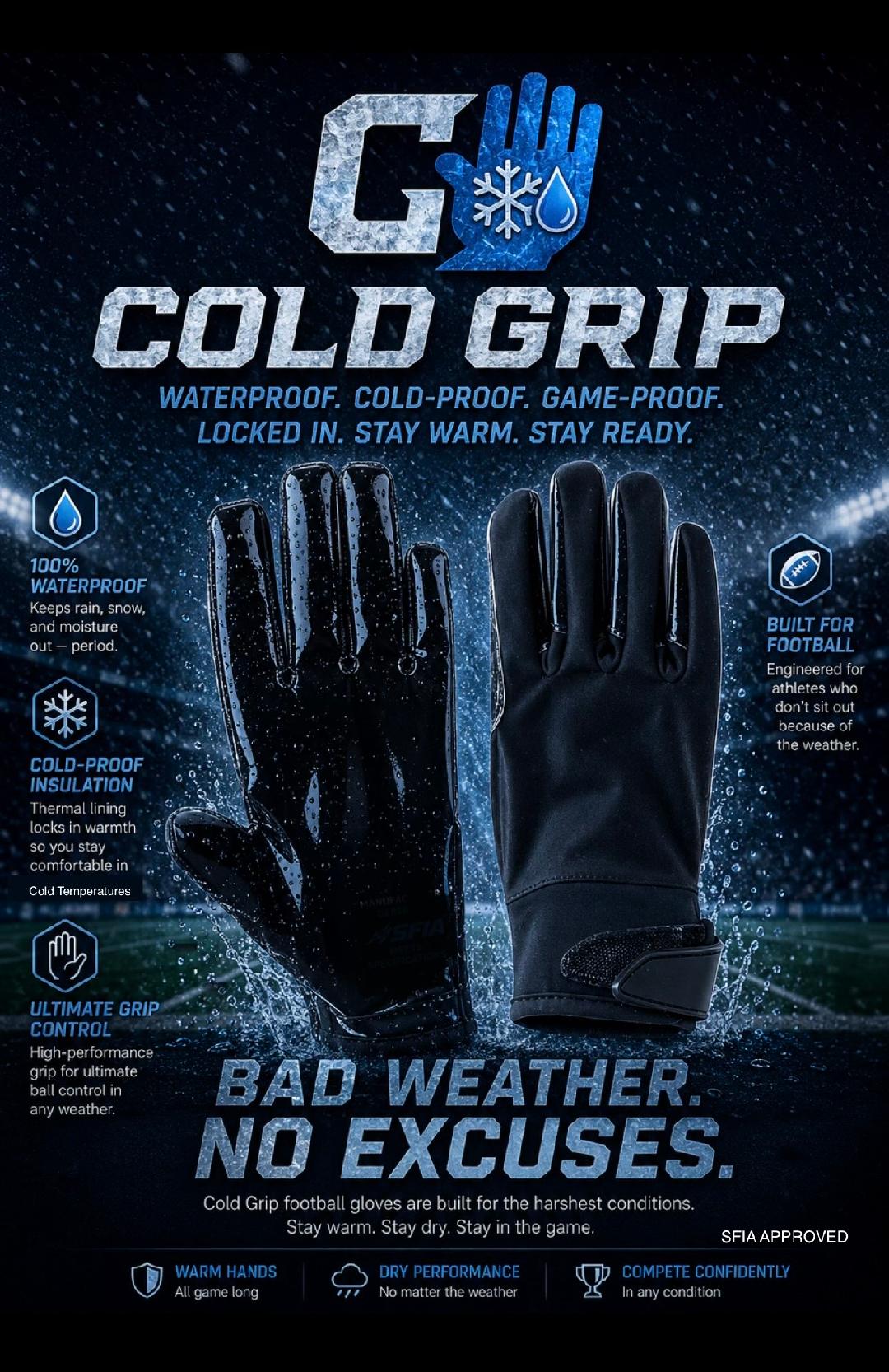 Waterproof Football Gloves