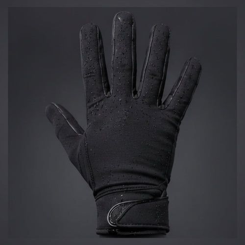 Black glove on a dark gray background