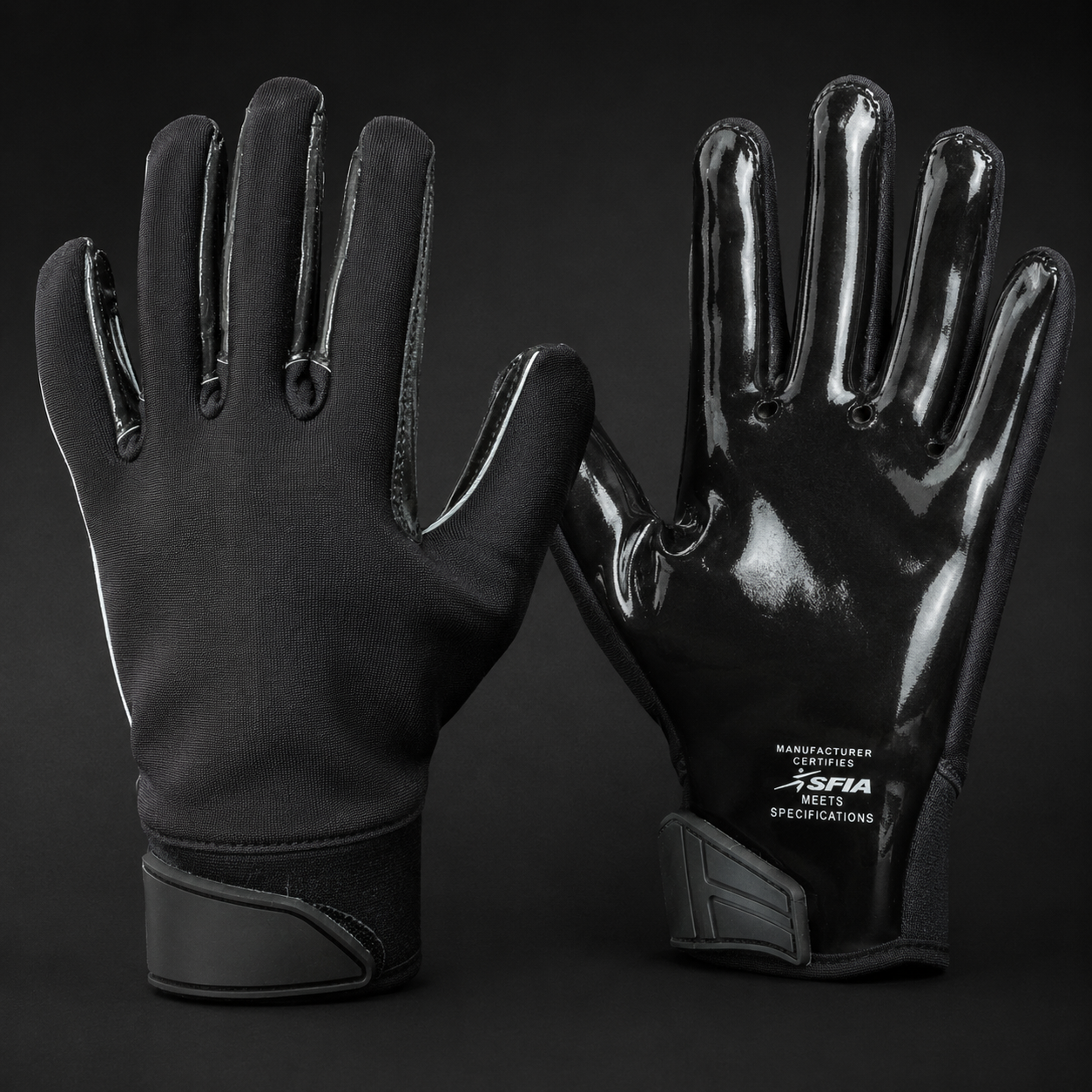 Cold Grip waterproof football gloves - front and back view